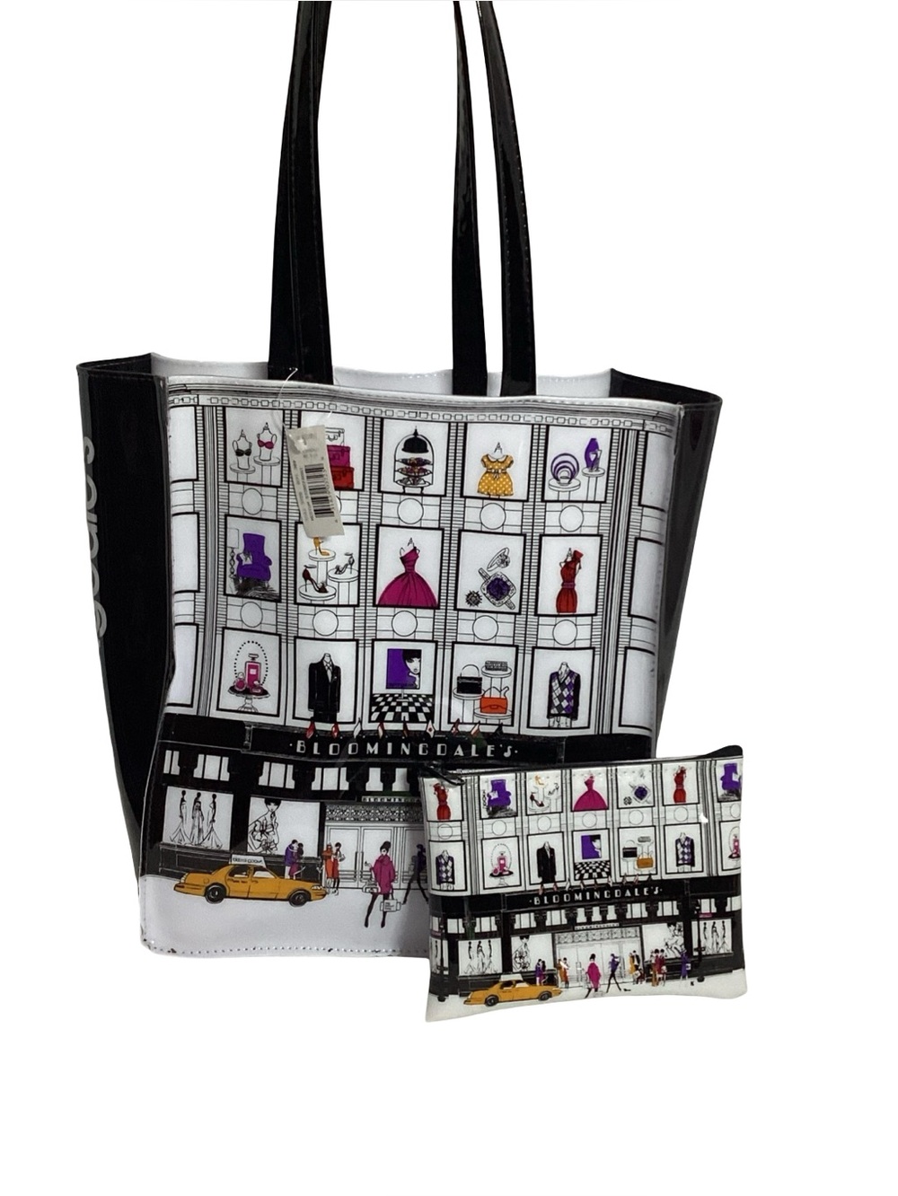 Bloomingdale’s Med Storefront PVC Tote Bag w/ Matching Pouch Collectible Set
